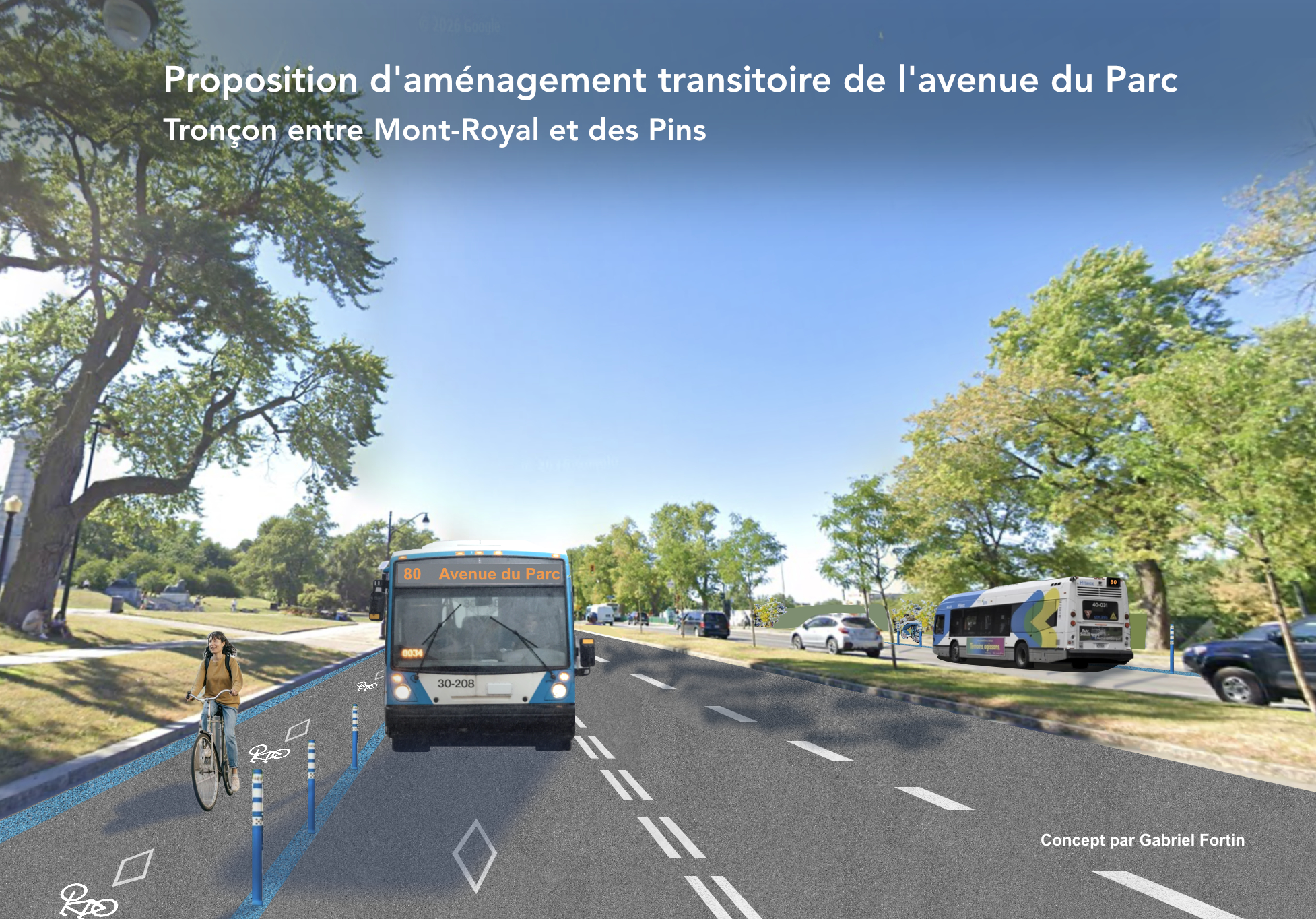 Concept d'aménagement proposé pour l'avenue du Parc
