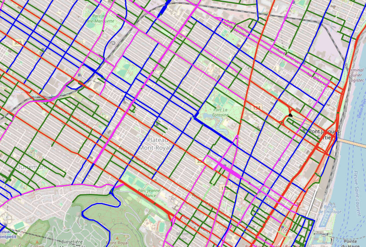 Carte du réseau artériel