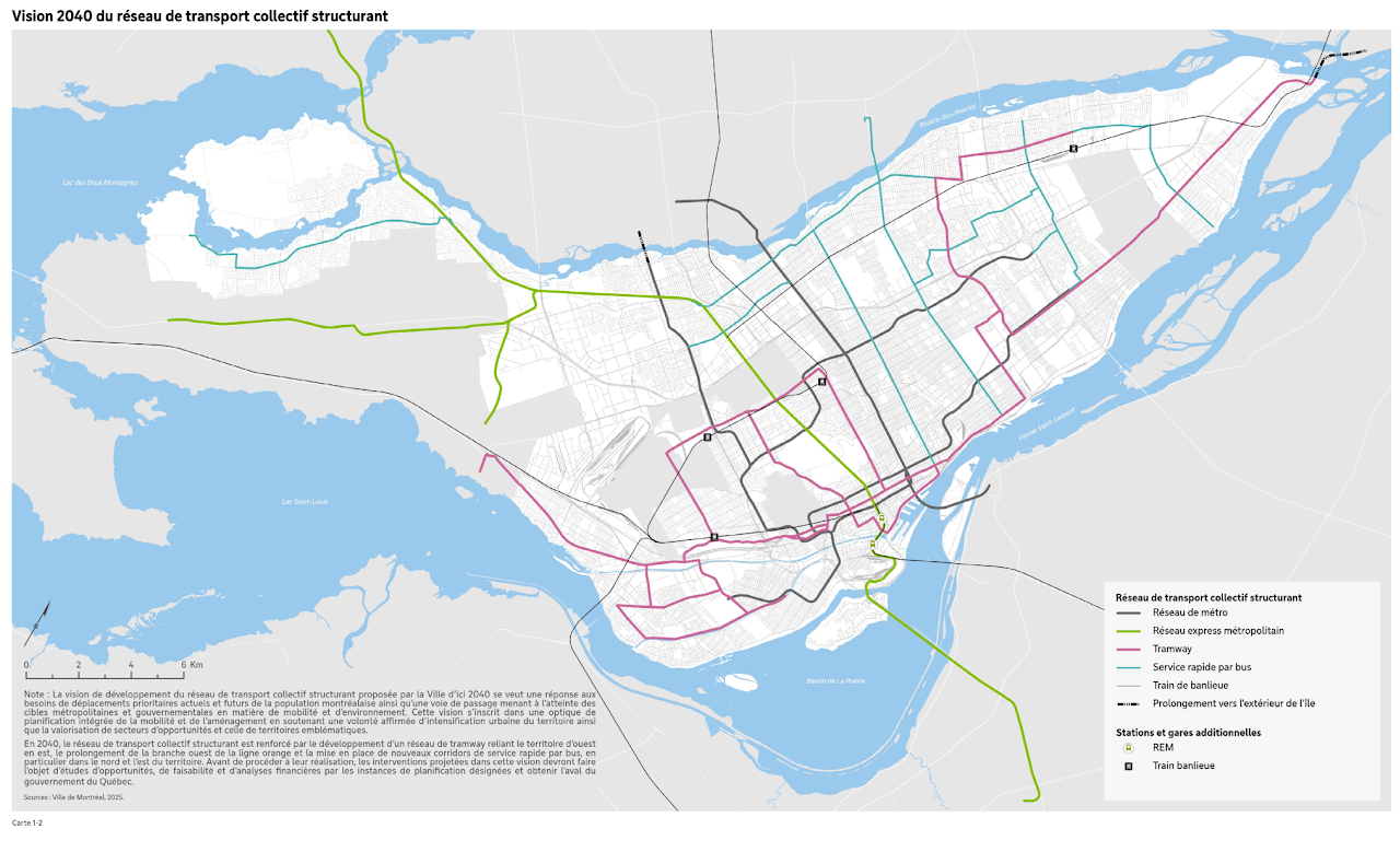 Vision 2040 du réseau de transport structurant