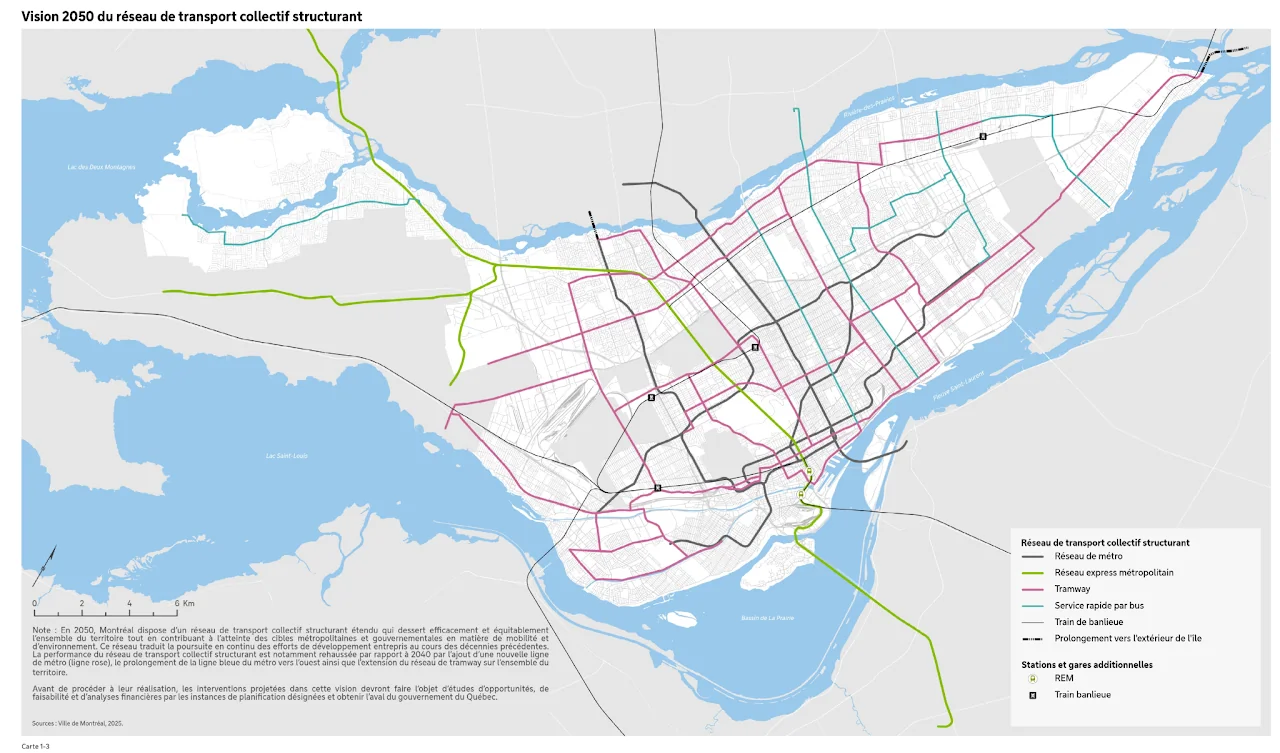 Vision 2050 du réseau de transport structurant